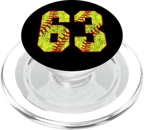 Softball #63 Fastpitch Softball Mom Nummer 63 Spieler PopSockets PopGrip für MagSafe von Fastpitch Softball Jersey Number Fan Favorites