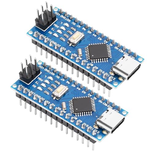 Fastsaw 2 Stück Nano V3-Board CH340 Typ-C-Schnittstelle 5 V 16 M Entwicklungsboard-Modul mit gelötetem Pin von Fastsaw