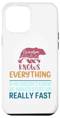 Hülle für iPhone 12 Pro Max Opa Knows Everything Lustige Zitate Vintage Vatertag von Fathers Day Grandfather Knows Everything Gifts