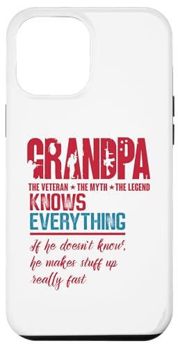 Hülle für iPhone 13 Pro Max Opa Knows Everything Lustige Zitate Vintage Vatertag von Fathers Day Grandfather Knows Everything Gifts