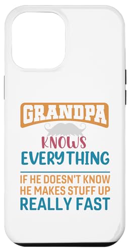 Hülle für iPhone 14 Plus Opa Knows Everything Lustige Zitate Vintage Vatertag von Fathers Day Grandfather Knows Everything Gifts