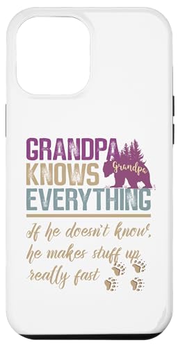 Hülle für iPhone 15 Pro Max Opa Knows Everything Lustige Zitate Vintage Vatertag von Fathers Day Grandfather Knows Everything Gifts