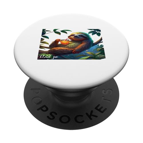 Faultier Bin da kann losgehen und ja es eskaliert eh Kostüm PopSockets mit austauschbarem PopGrip von Faultier Partykostüm für Mädelsabend Partyshirt