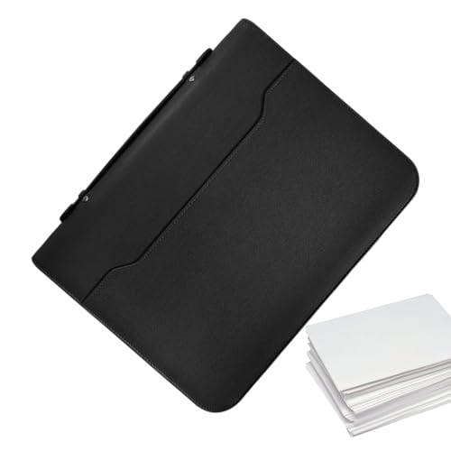 A4 Receipt Holder, Pu Leather File, Zipper Document Holder, Multifunctional Legal Pad, Business Organizer Binder, Work Binder Office, Meeting Document Binder, Travel Document Organizer for Adults von Fbinys