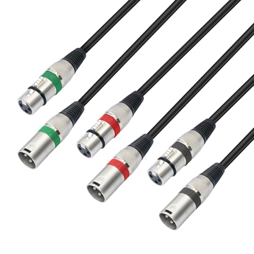 Fcnjsao 10Pcs 3Pin Kabel 3Pin Mikrofon Kabel 3pin 3Pin Lautsprecher Kabel Männlich Zu Weiblich Ausgewogene Mic Kabel Für Mikrofon Mischer von Fcnjsao