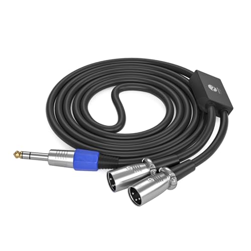 Fcnjsao 6 35 Mm 1/4 Zoll Männlicher Y Splitter Kabel 6 5 Mm Auf Doppelte 3-polige Männliche Und Weibliche Steckverbinder Für Mischer Und Verstärker von Fcnjsao