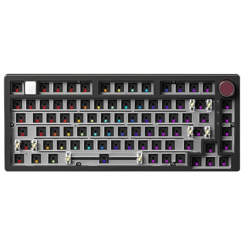 Fcuajdkq Verdrahtetes Mechanisches Tastatur-Kit mit Drehknopf, RGB-Licht, Dichtung, Aluminium-Hot-Swap, RGB-Hintergrundbeleuchtung, Laptop-Office-Gamer, Verdrahtete Tastatur im Gasket-Mount-Design von Fcuajdkq