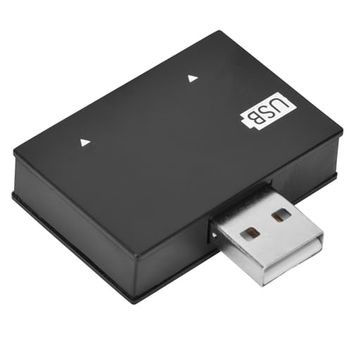 Dual-Port-USB2.0-Ladegerät-Splitter-Hub Zum Perfekten Laden von Zwei Geräten, Tragbarer USB-Hub für Reisende (Black) von Fdit