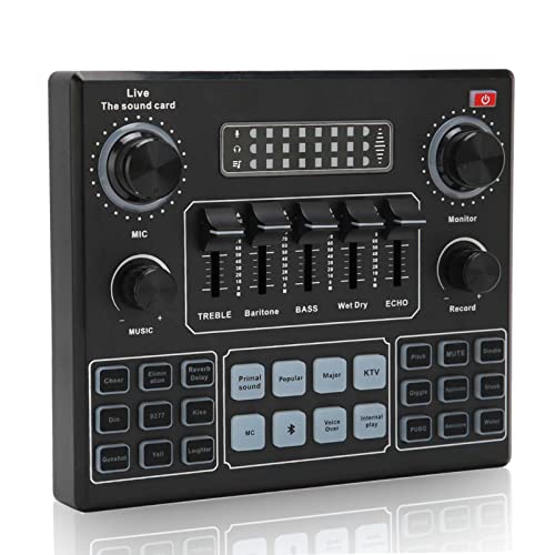 Live Soundkarte V9 Bluetooth Soundkarte Voice Changer Stereo Audio Mixer für Computerspiele Handy Live-Übertragung, 1200mAh Akkukapazität von Fdit