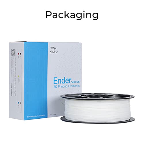 Ender Pla Filament Hochwertiges 3D-Druckerfilament 1,75 mm 1 kg/2,2 lbs Schwarz, Weiß, Grau anwendbarer Ender3 CR10 [3D-Druck] (Weiß) von Febuliy