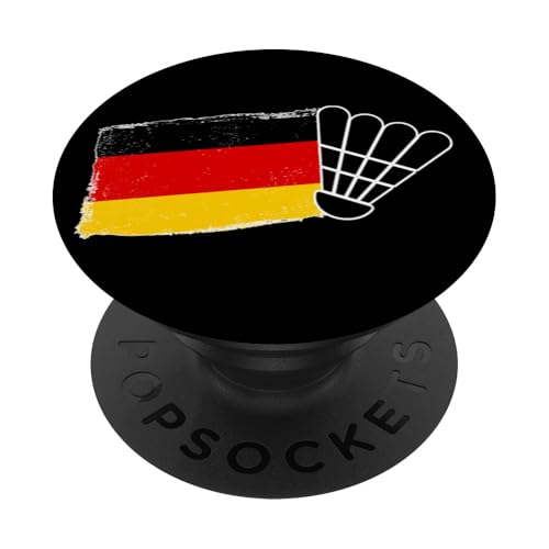 Federball Deutsche Flagge Badminton PopSockets Klebender PopGrip von Federballspieler Badmintonspieler