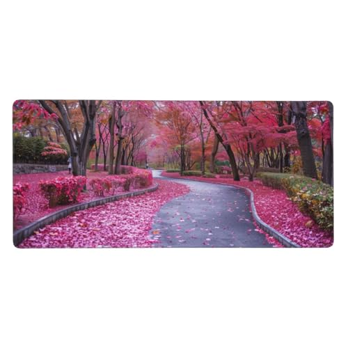 Schreibtischunterlage Herbst Mauspad XXL 1500 x 800 x 3 mm Groß Mauspad Landschaft Gaming Mousepad, Mouse Pad mit Anti-Rutsch-Gummiboden, für Gaming Zubehör Zimmer Deko Aesthetic, Geschenke für Männer von Feeaxeae