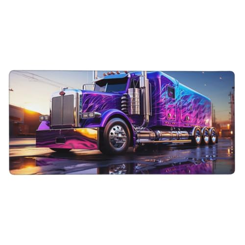 Schreibtischunterlage LKW Mauspad XXL 1500 x 800 x 3mm Groß Mauspad Landschaft Gaming Mousepad, Desk Mat, Mouse Pad mit Anti-Rutsch-Gummiboden,Gaming Zubehör Zimmer Deko Aesthetic,Geschenke für Männer von Feeaxeae