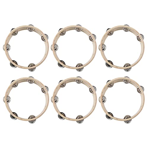 Fegtrtyoa 6X Kinder 8-Tamburin Musical Tambourine Runde Percussion Geschenk fuer KTV von Fegtrtyoa