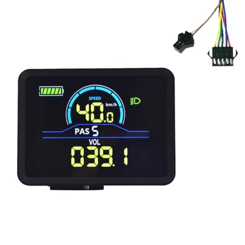 Fegtrtyoa P5C LCD-Anzeige für Elektrofahrräder, 24 V-60 V, Intelligentes E-Bike-Display, IP67, UART, LCD-Anzeige, SM 5+2PIN von Fegtrtyoa