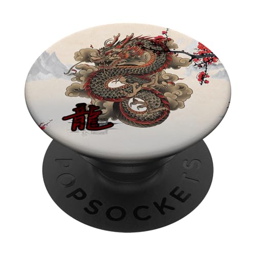 Himmlischer Drache PopSockets Klebender PopGrip von Fei Long Design Hub