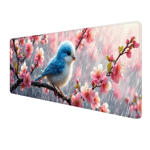 XXL Mauspad 1000 x 400 mm, Niedlich Mousepad, Gaming Mouse Pad Wasserdicht und Langlebig, rutschfeste Gummibasis, Genähte Kanten Mauspad Vogel, Mauspads Schreibtischunterlage für Home Office S-862 von FeiPride