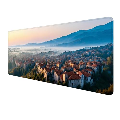 XXL Mauspad 1500 x 600 mm, Landschaft Mousepad, Gaming Mouse Pad Wasserdicht und Langlebig, rutschfeste Gummibasis, Genähte Kanten Mauspad Berg, Mauspads Schreibtischunterlage für Home Office S-601 von FeiPride