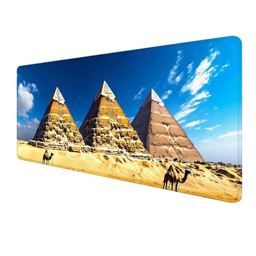 XXL Mauspad 800 x 300 mm, Landschaft Mousepad, Gaming Mouse Pad Wasserdicht und Langlebig, rutschfeste Gummibasis, Genähte Kanten Mauspad Blau, Mauspads Schreibtischunterlage für Home Office S-948 von FeiPride