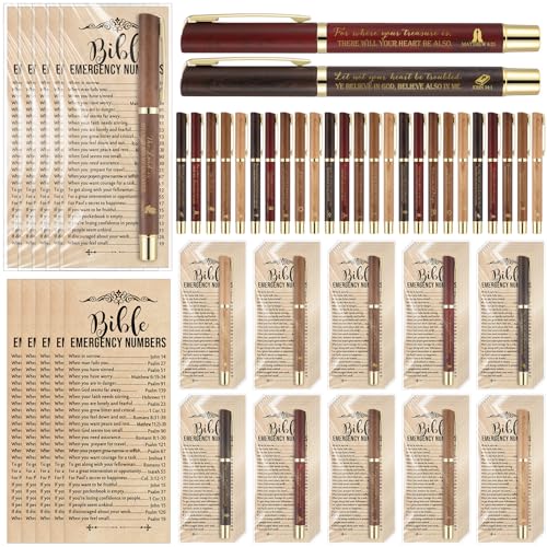 Feifeiya 50 Sets christliche Geschenke, religiöse Stifte und Notfallnummern, Schrift, Lesezeichen, Bibelvers, Stifte, christliche Lesezeichen für Kirche, Geschenke, Preise, Frauen, Weihnachtsbedarf von Feifeiya