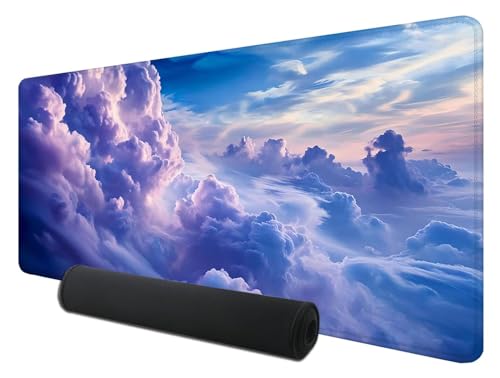 Wolke Mauspad, Gaming Mauspad 900 x 400 mm, Groß Mauspad Gaming mit Motiv, XXL Mauspad Lila mit Rutschfeste Gummibasis, Mouse Pad mit Einer Speziellen Oberfläche für Gaming, Büro und Zuhause, B-9 von Feionnug