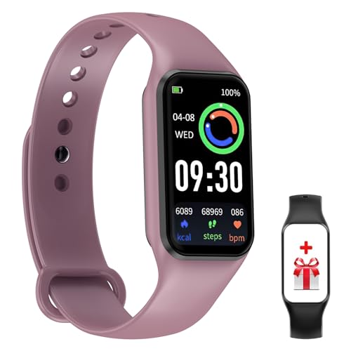 FeipuQu Smartwatch Damen Herren - Oximeter(SpO2) Kalorien Schrittzähler, Schlaf und Herzfrequenzmesser, iP68 Wasserdicht 1,47 Zoll HD Bildschirm, Kompatibel mit Android und iOS Telefonen (2 Riemen) von FeipuQu