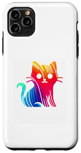 Hülle für iPhone 11 Pro Max Pet Owner Kätzchenliebhaber, bunte Silhouette, niedliche Katze von Feline Animal Kitty Friends Enthusiasts