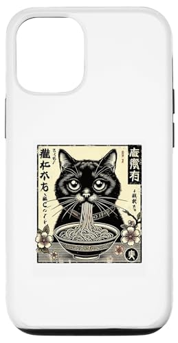 Hülle für iPhone 13 Pro Florale japanische Kunst, Kätzchenliebhaber, süße Ramenkatze von Feline Animal Kitty Friends Enthusiasts