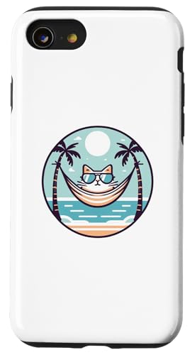 Hülle für iPhone SE (2020) / 7 / 8 Reflektierende Sonnenbrille für Strand, Sommer, Urlaub, niedliche Katze von Feline Animal Kitty Friends Enthusiasts