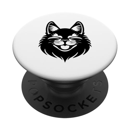 Katzenkopf-Illustration, niedliches und künstlerisches Katzendesign PopSockets Klebender PopGrip von Feline Charm Creations