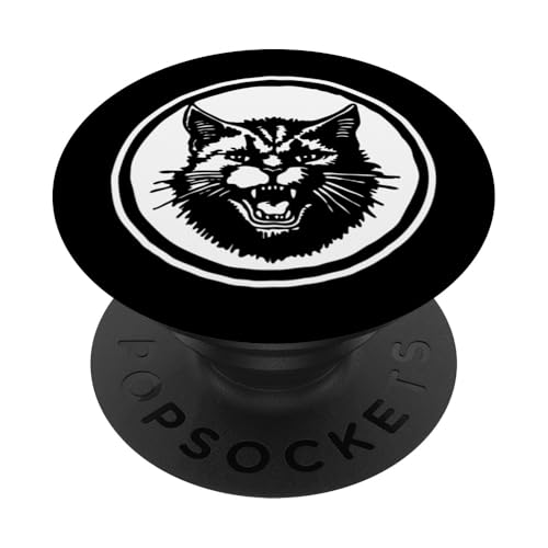 Katzenkopf-Illustration, niedliches und künstlerisches Katzendesign PopSockets Klebender PopGrip von Feline Charm Creations