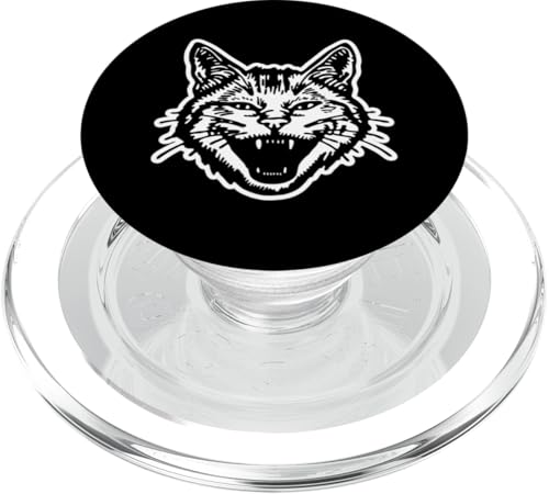 Katzenkopf-Illustration, niedliches und künstlerisches Katzendesign PopSockets PopGrip für MagSafe von Feline Charm Creations