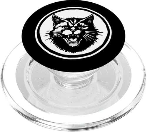 Katzenkopf-Illustration, niedliches und künstlerisches Katzendesign PopSockets PopGrip für MagSafe von Feline Charm Creations