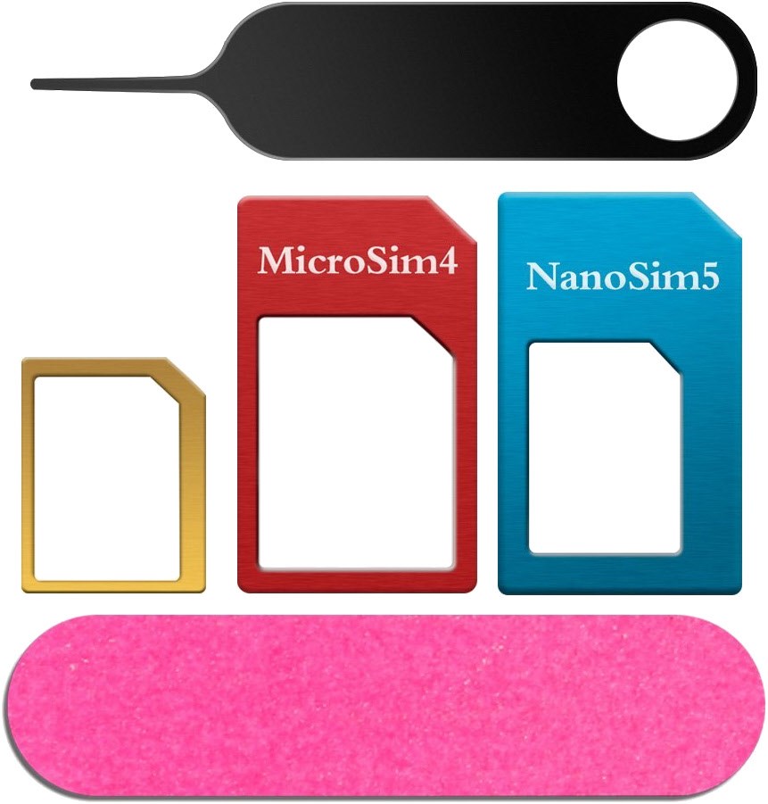 SIM Adapter microSIM + NanoSIM 5-in-1 Set von Felixx Premium