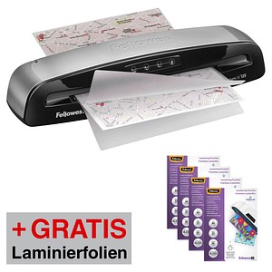 AKTION: Fellowes Saturn 3i A3 Laminiergerät bis DIN A3 + GRATIS 100 Laminierfolien, DIN A4, 80 micron, glänzend von Fellowes