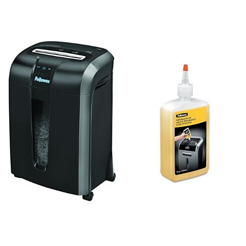 Fellowes Aktenvernichter Powershred 73Ci, Partikelschnitt (P-4) 12 Blatt & Aktenvernichter-Öl, Inhalt: 355 ml, zur Pflege von Partikelschnitt- und Mikroschnitt Aktenvernichtern, einfache Dosierung von Fellowes