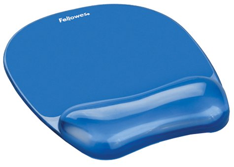 Fellowes Handgelenkauflage Crystals Gel mit Maus Pad, blau von Fellowes