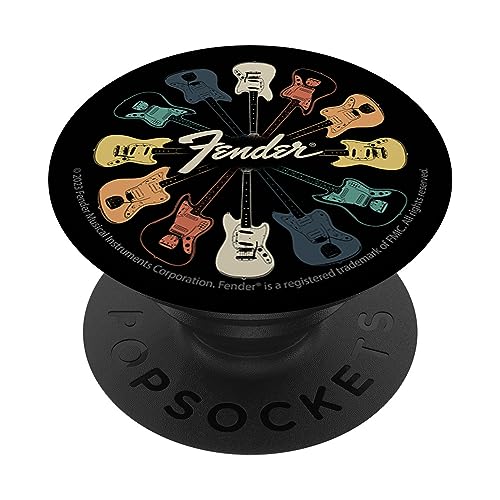 Fender Multicolor Vintage Stratocaster Rock Guitars Circle PopSockets mit austauschbarem PopGrip von Fender