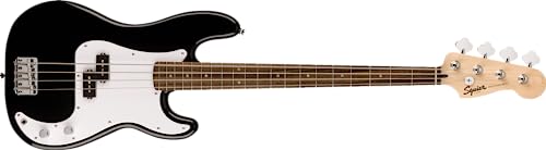 Squier by Fender Sonic Precision Electric Bass Guitar, Laurel Fingerboard, White Pickguard, Black von Fender
