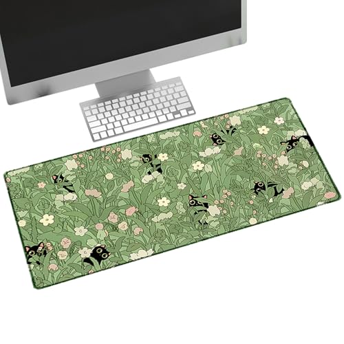 FengFaer Großes Mauspad mit niedlichen Blumen, Schreibtischunterlage für Schreibtisch, große Computermatte, Boho, ästhetischer Bürobedarf, Blumen-Mauspad, Schreibtisch-Dekoration, Schutzmatten für von FengFaer