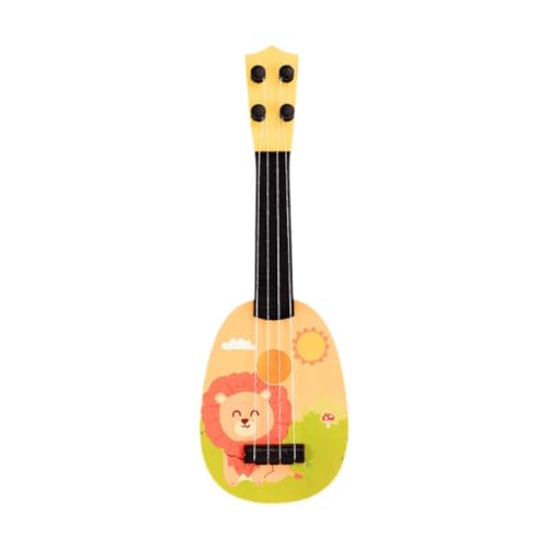 Fenteer 15'' Kinder-Ukulele-Spielzeug mit 4 Saiten, sensorisches Entwicklungsspielzeug, Lernspielzeug, Mini-Musikinstrument für Kinder ab 3 Jahren, Löwe von Fenteer