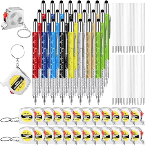 Feriany Das Multifunktionale Stift-Geschenkset Enthält ein Maßband, Einen Praktischen 6-In-1-Stift, Geeignet für Geburtstagsgeschenke für Männer, 24 Stück Von Hoher Qualität von Feriany