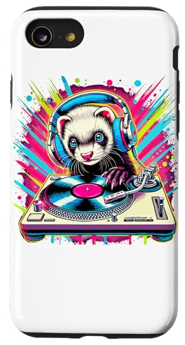 Hülle für iPhone SE (2020) / 7 / 8 Frettchen DJ Musikliebhaber Kopfhörer Disc Jockey von Ferret DJ Music Lover Gifts