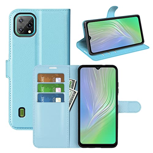 Fertuo Hülle für Blackview A55 / Oscal C60, Handyhülle Leder Flip Case Tasche mit Standfunktion, Kartenfach, Magnetschnalle, Silikon Bumper Schutzhülle Cover für Blackview A55 / Oscal C60, Blau von Fertuo