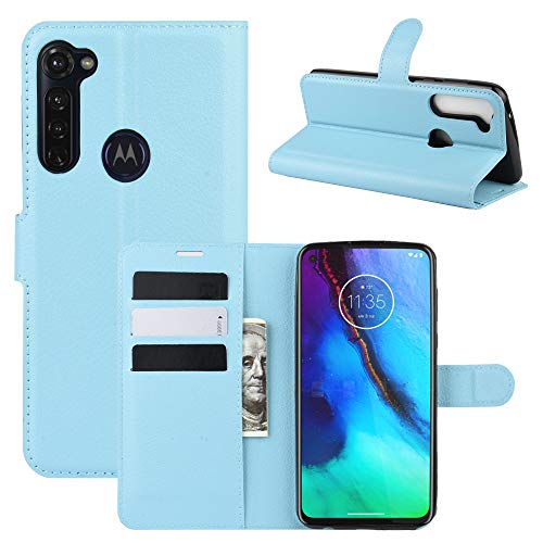 Fertuo Hülle für Moto G Pro, Handyhülle Leder Flip Case Tasche mit Standfunktion, Kartenfach, Magnetschnalle, Silikon Bumper Schutzhülle Cover für Motorola Moto G Pro, Blau von Fertuo