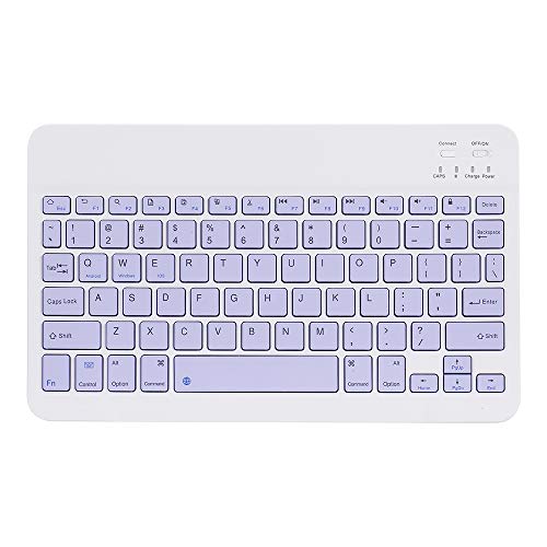 Fesjoy 10-Zoll-Funk-BT-Tastatur Universelles buntes wiederaufladbares BT-Tastatur-Mobiltelefon-Tablet mit DREI Systemen Universal-Tastatur Lila von Fesjoy