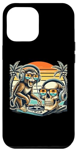 Hülle für iPhone 14 Pro Max Affe und Schäd DJ Musik Kopfhörer Sonnenbrille Musikfestival von Festival Shirt Herren Rock Monkey