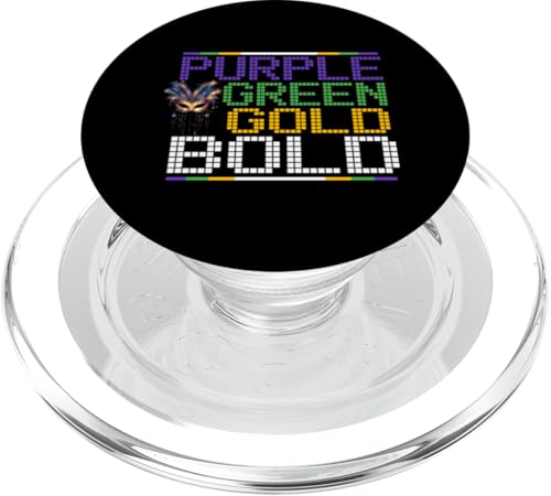 PURPLE GREEN G. BOLD PopSockets PopGrip für MagSafe von Festival Tradition Mask Mardi Gras Mardi Gras