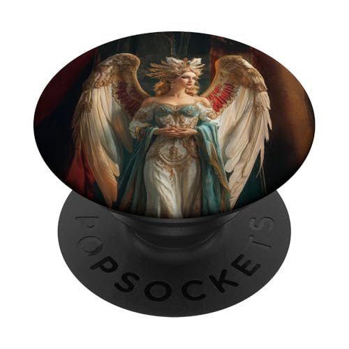 Eleganter Engel in der Weihnachtsszene PopSockets Klebender PopGrip von ,Festive Angelic Charm Pavilion,