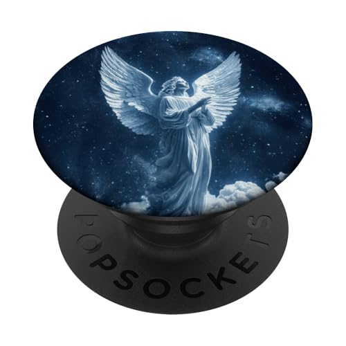 Eleganter Engel in der Weihnachtsszene PopSockets Klebender PopGrip von ,Festive Angelic Charm Pavilion,